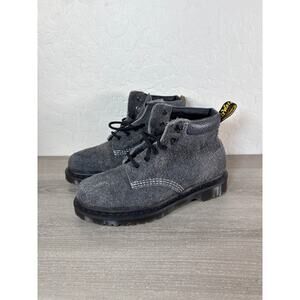 Dr. Martens 939 Stonewashed Hairy‎ Suede GUNMETAL BLACK M 6, W 7 Boots NEW RARE